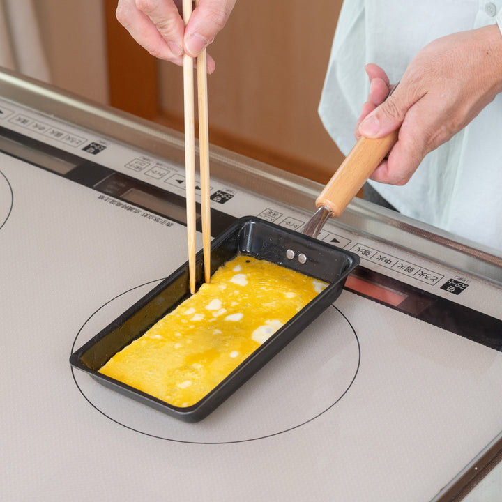 フライパン鉄製玉子焼き器9×17.5cm鉄炎の技IH対応