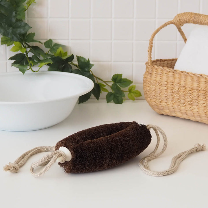 亀の子束子西尾商店ボディたわしひも付ナリタくんややかため