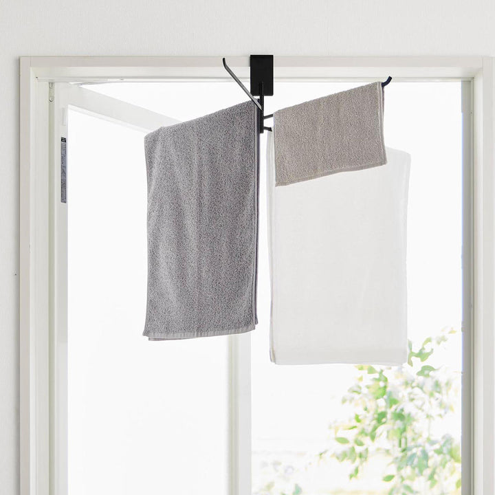 山崎実業tower360度回転できる室内物干しタオルハンガータワー