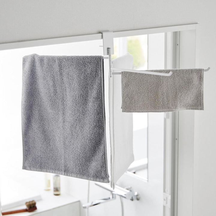 山崎実業tower360度回転できる室内物干しタオルハンガータワー