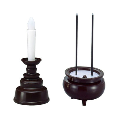 LEDろうそく LED線香 安心のろうそく お線香セット ダークブラウン