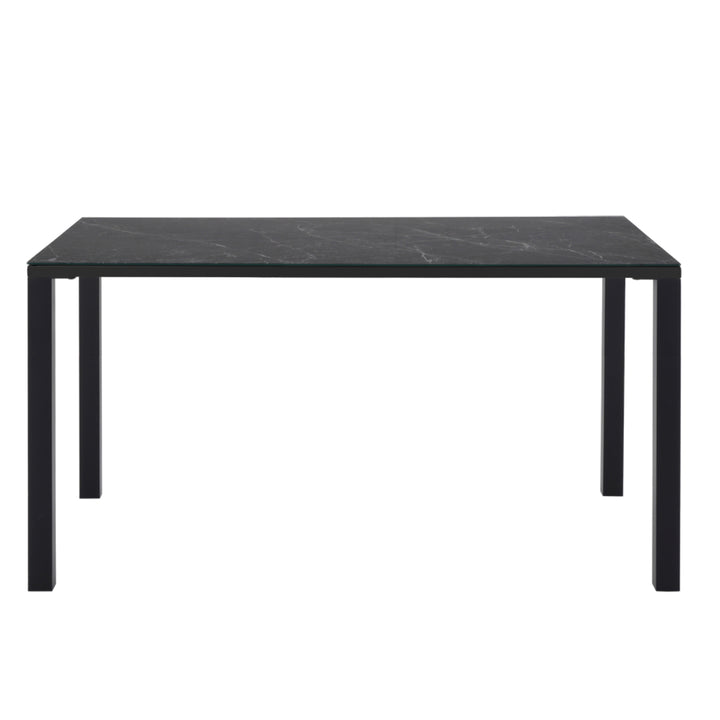 ダイニングテーブル幅135cmガラス天板大理石調CLAVIER