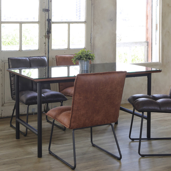 ダイニングテーブル幅135cmガラス天板ZEAL