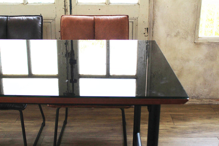 ダイニングテーブル幅135cmガラス天板ZEAL