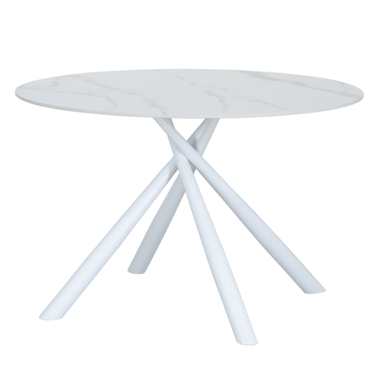 ダイニングテーブル 直径117cm 円形 大理石調 COBBLE ラウンドテーブル