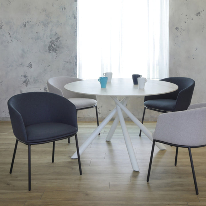 ダイニングチェア座面高44.5cmNAVE肘掛け付きファブリック