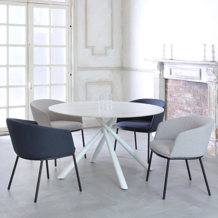 ダイニングチェア座面高44.5cmNAVE肘掛け付きファブリック