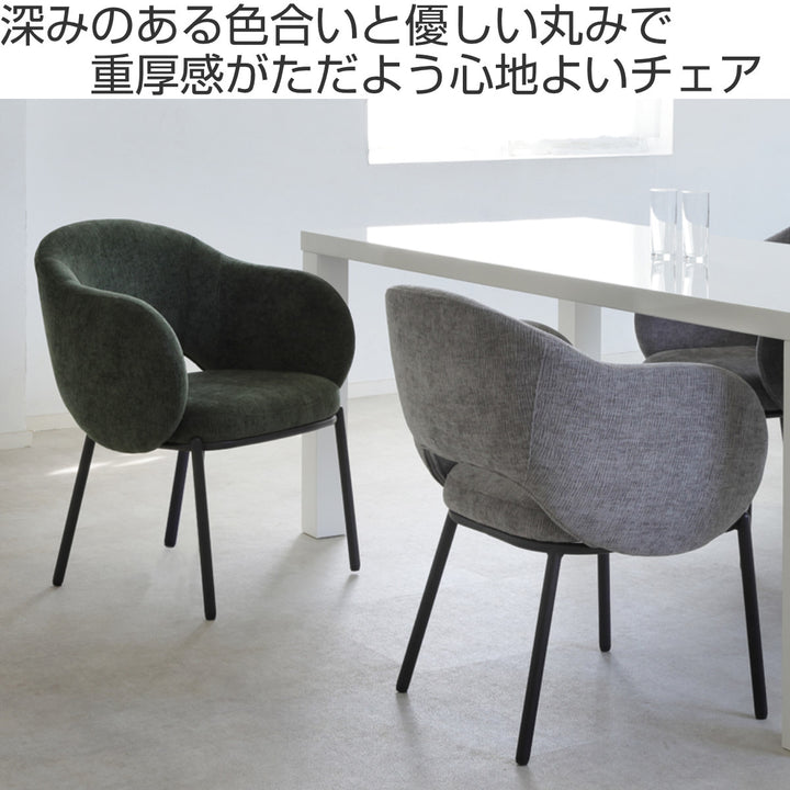 ダイニングチェア座面高43.5cmBALENA肘掛け付きファブリック