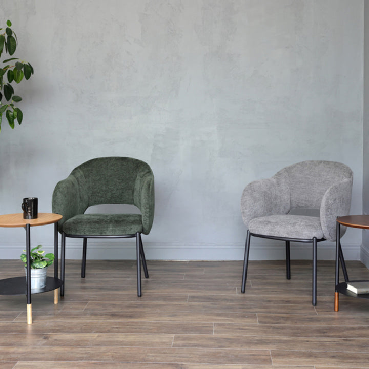 ダイニングチェア座面高43.5cmBALENA肘掛け付きファブリック