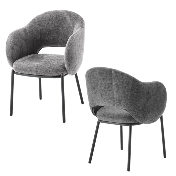 ダイニングチェア座面高43.5cmBALENA肘掛け付きファブリック