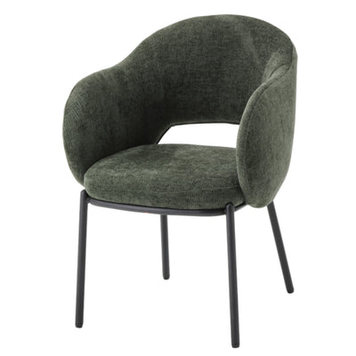 ダイニングチェア 座面高43.5cm BALENA 肘掛け付き ファブリック