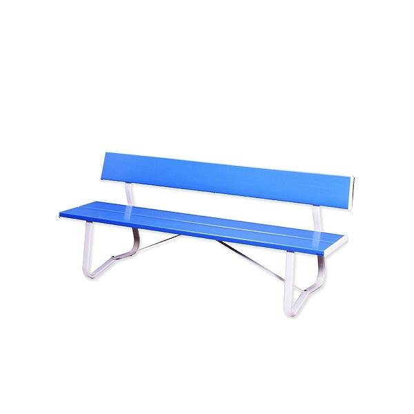 樹脂ベンチ 背付 ブルー 180cm 3～4人掛け用