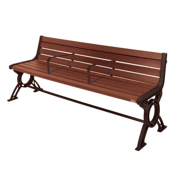 【法人限定】 業務用 屋外用木調ベンチ 手すり付 背付きタイプ 180cm 3人掛け セパレートベンチSB6