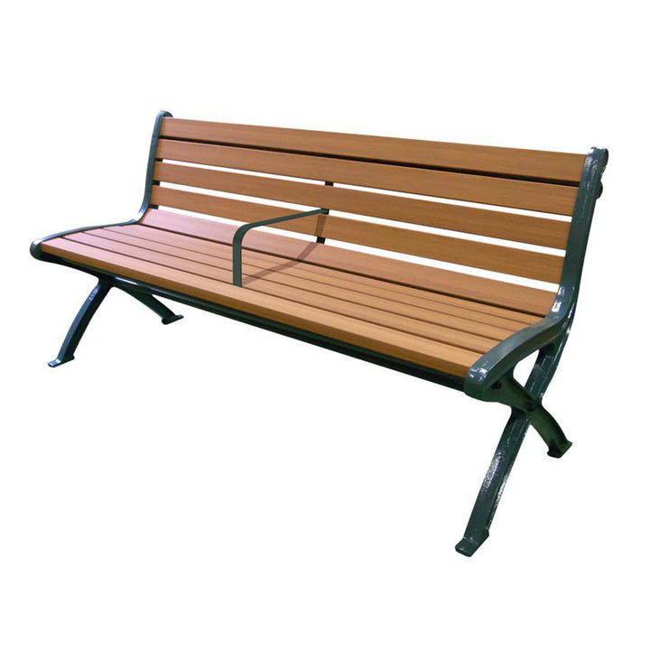 【法人限定】 業務用 屋外用木調ベンチ 手すり付 背付きタイプ 150cm 2人掛け セパレートベンチSB5