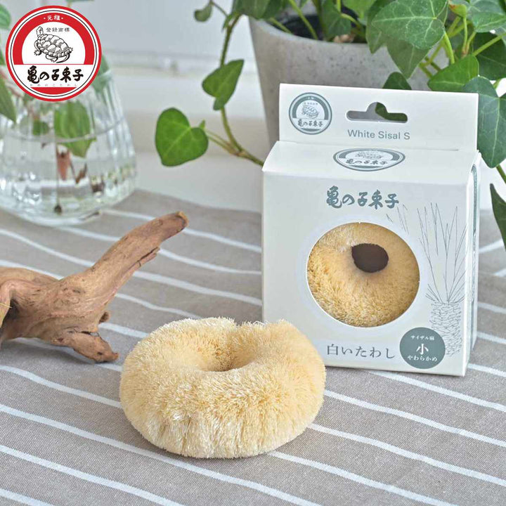 キッチンタワシ亀の子束子白いたわしサイザル麻小