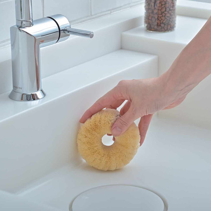 キッチンタワシ亀の子束子白いたわしサイザル麻小