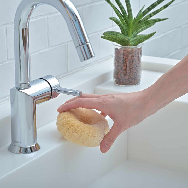 キッチンタワシ亀の子束子白いたわしサイザル麻小