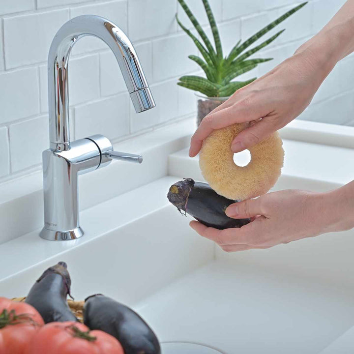 キッチンタワシ亀の子束子白いたわしサイザル麻小