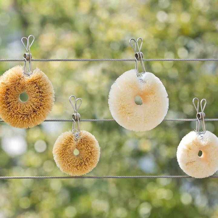 キッチンタワシ亀の子束子白いたわしサイザル麻小