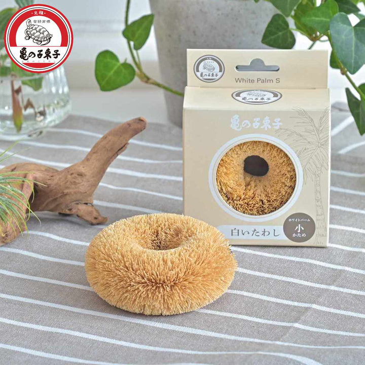 キッチンタワシ亀の子束子白いたわしホワイトパーム小