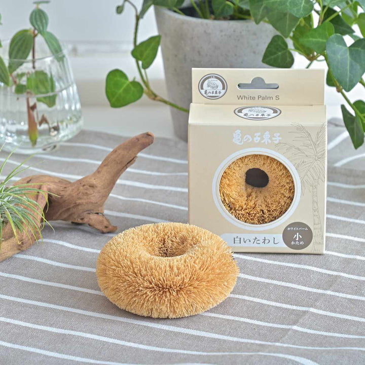 キッチンタワシ亀の子束子白いたわしホワイトパーム小