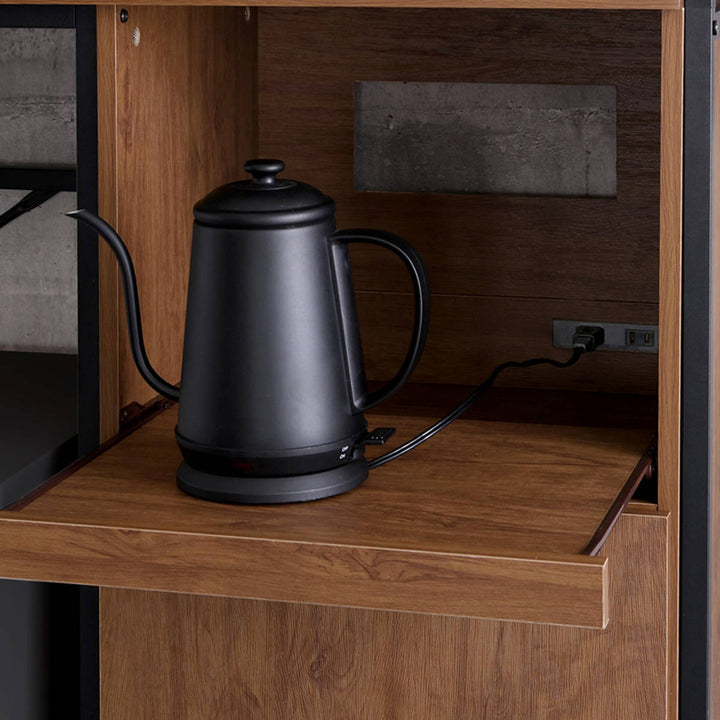 ゴミ箱上ラック幅136cmヴィンテージ調スライド棚可動棚マグネット収納