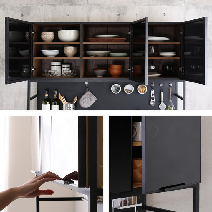 ゴミ箱上ラック幅136cmヴィンテージ調スライド棚可動棚マグネット収納