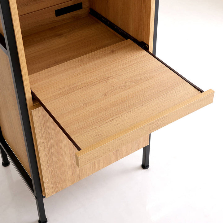 ゴミ箱上ラック幅136cmヴィンテージ調スライド棚可動棚マグネット収納