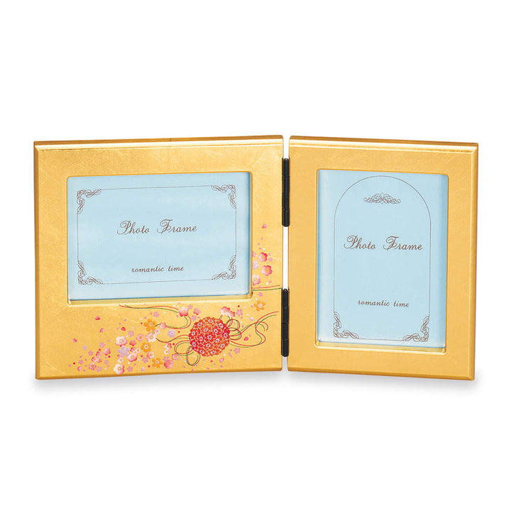 フォトフレームダブルフォトフレーム箔工芸山中塗