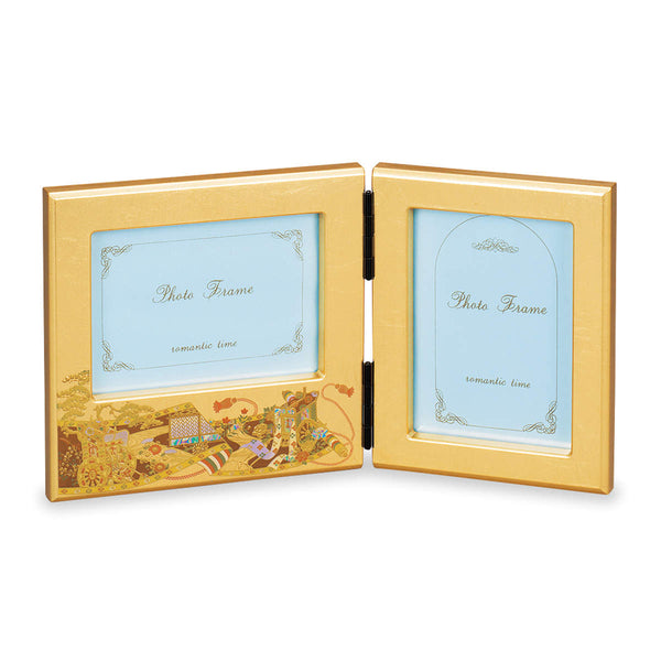 フォトフレームダブルフォトフレーム箔工芸山中塗