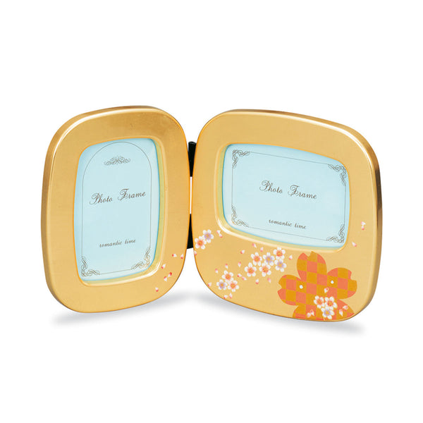 フォトフレーム小判ダブルピクチャー箔工芸山中塗