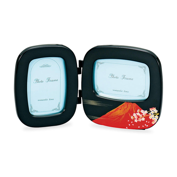 フォトフレーム小判ダブルピクチャー富士さくら山中塗
