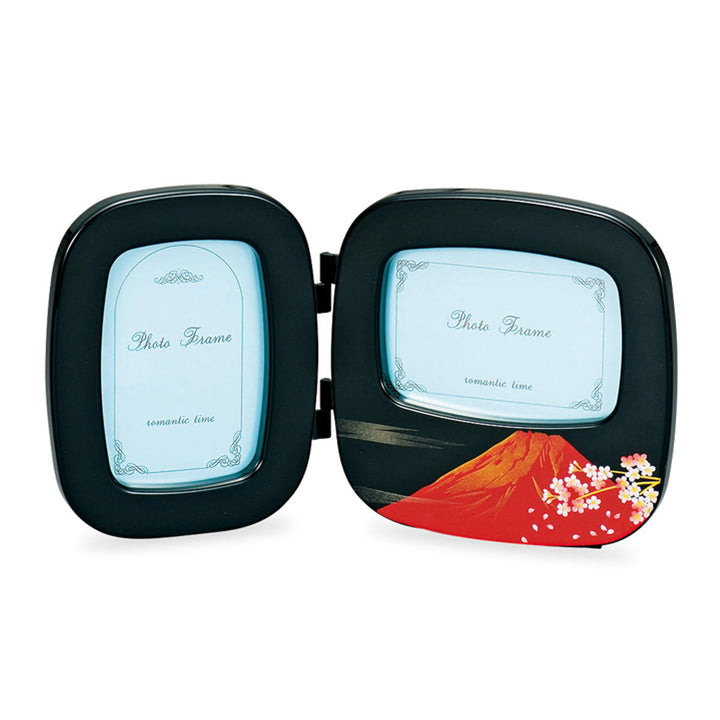 フォトフレーム小判ダブルピクチャー富士さくら山中塗
