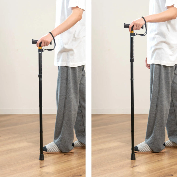 杖ステッキ折りたたみ杖エコノミーステッキ太身アルミ製OT-001