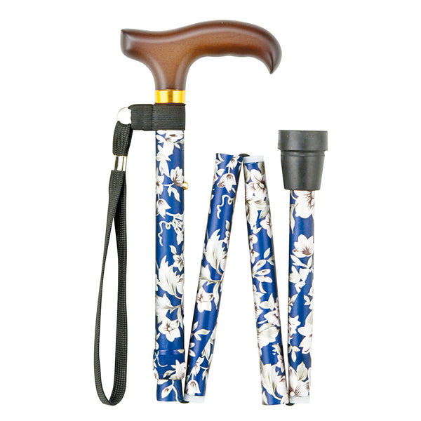 杖ステッキ折りたたみ杖SKステッキ青花アルミ製FS-80BL