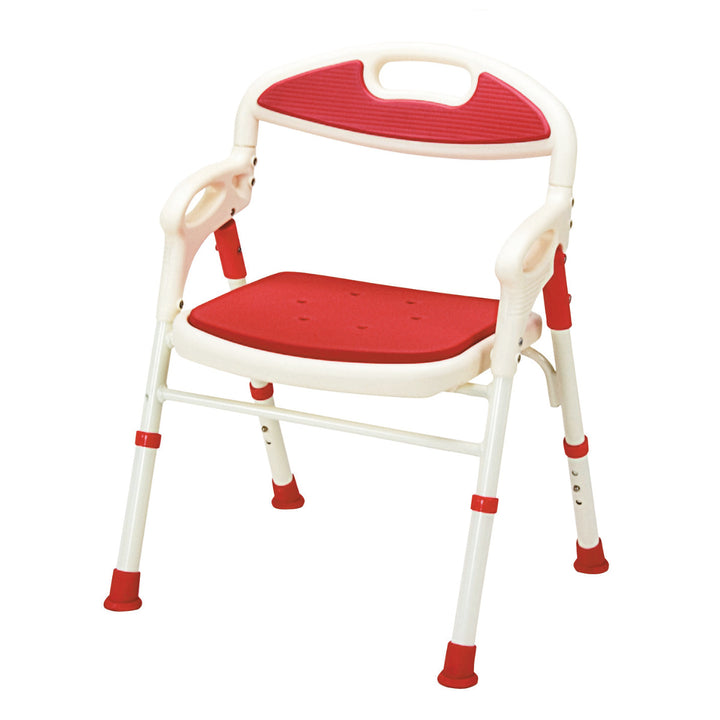 折りたたみシャワーベンチレッド