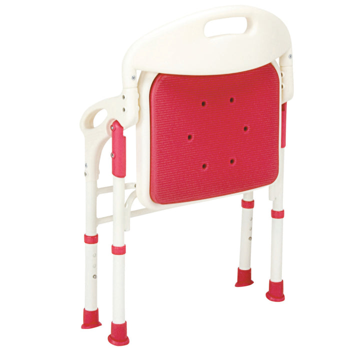 折りたたみシャワーベンチレッド