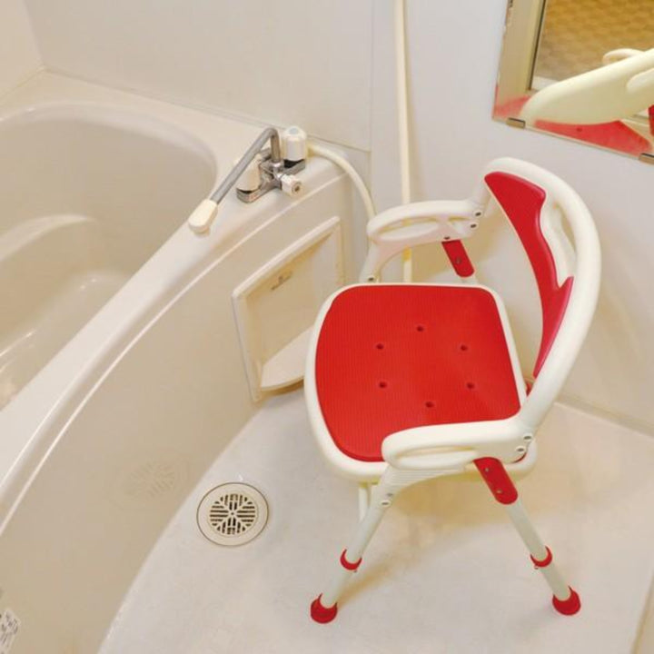 折りたたみシャワーベンチレッド