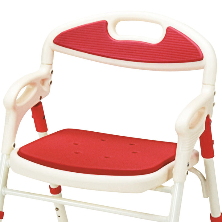 折りたたみシャワーベンチレッド