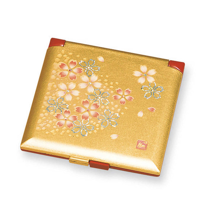 コンパクトミラー角コンパクトミラー箔工芸山中塗和風