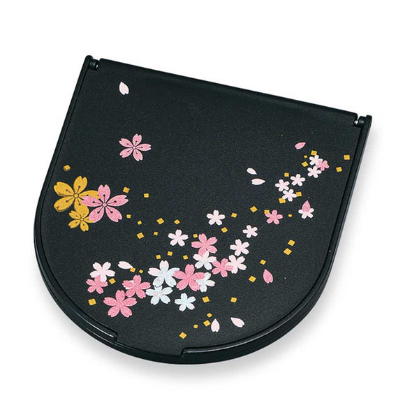 コンパクトミラー半月コンパクトミラー黒桜さくら山中塗和風