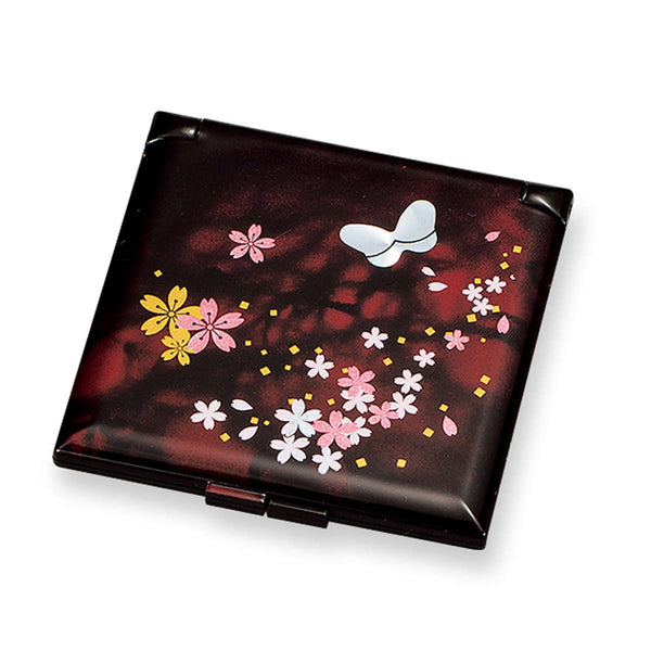 コンパクトミラー角コンパクトミラー山中塗和風