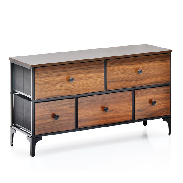 チェスト2段幅102cm木目調リバーシブル天板付き脚付き