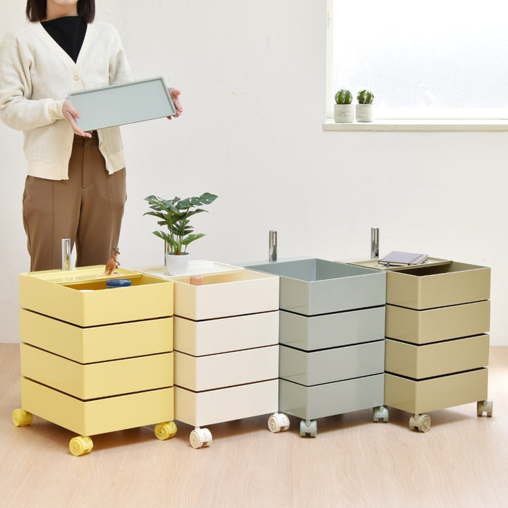 収納ワゴン4段360度回転キャスター付き