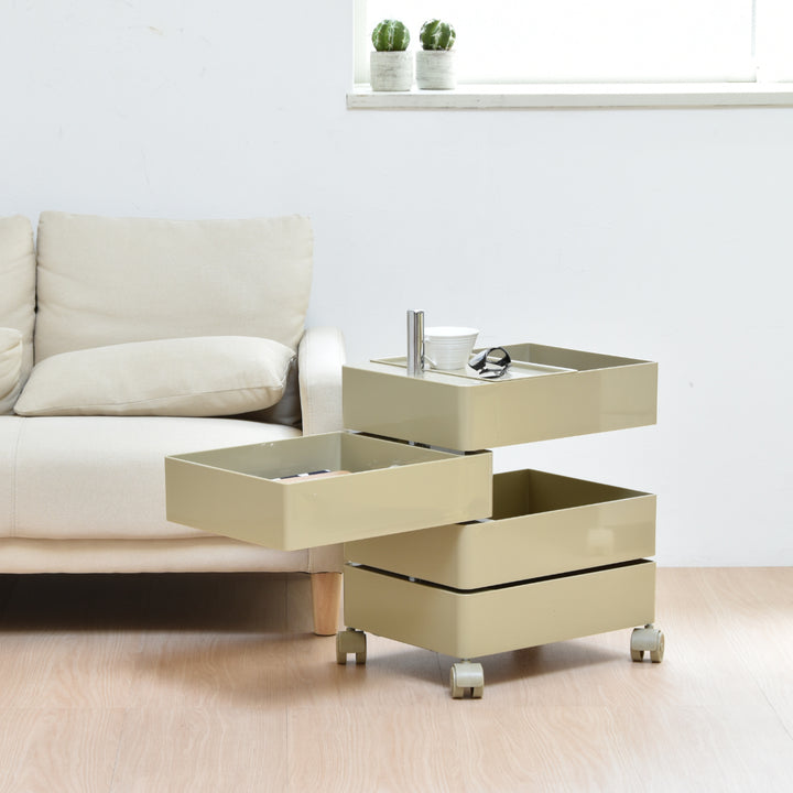 収納ワゴン4段360度回転キャスター付き