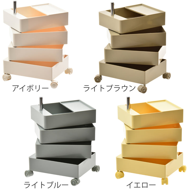 収納ワゴン4段360度回転キャスター付き