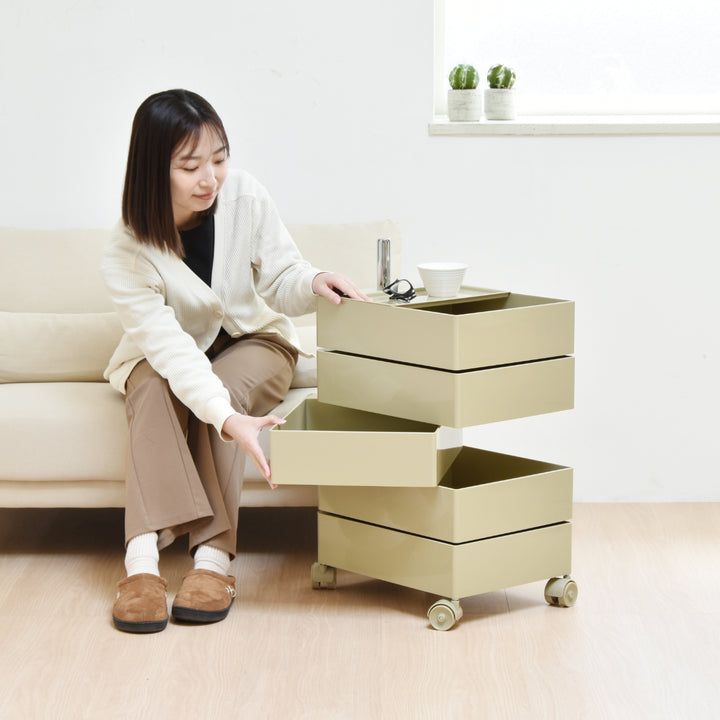 収納ワゴン5段360度回転キャスター付き