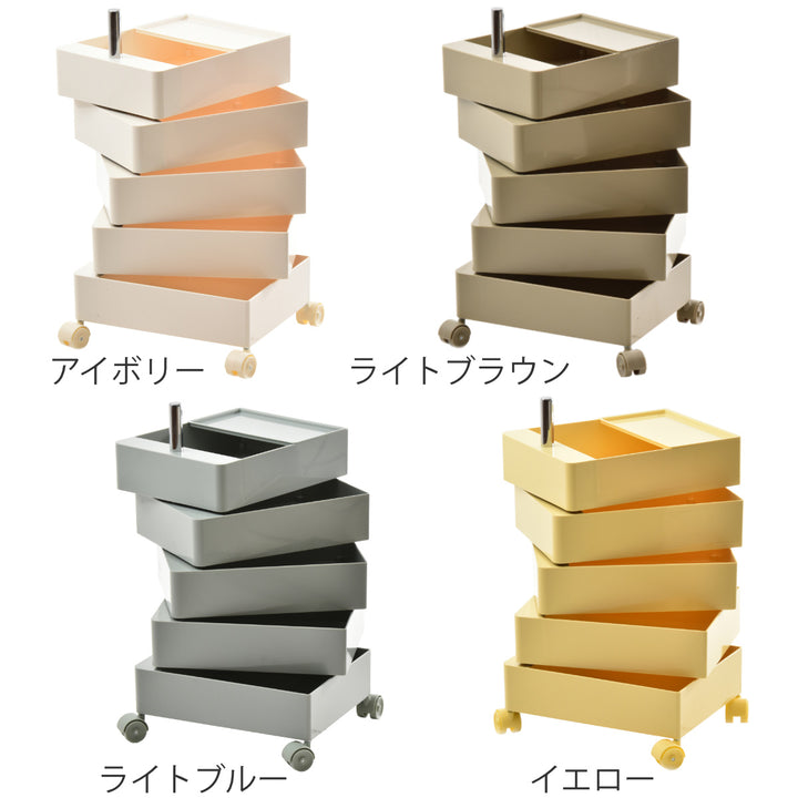 収納ワゴン5段360度回転キャスター付き