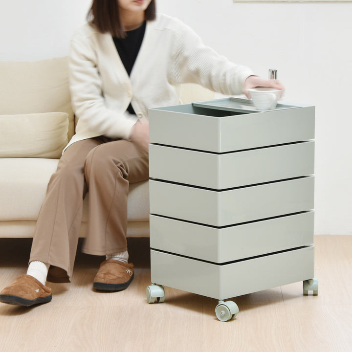 収納ワゴン5段360度回転キャスター付き