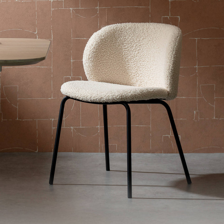 ダイニングチェア座面高46cmKerinブークレ生地SignatureStudio